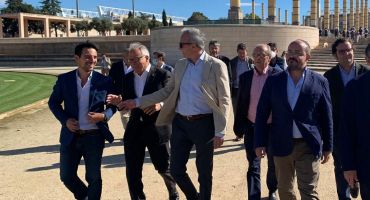 Esta mañana El Presidente del Partido Popular de Barcelona Manu Reyes ha visitado la Anilla Olímpica